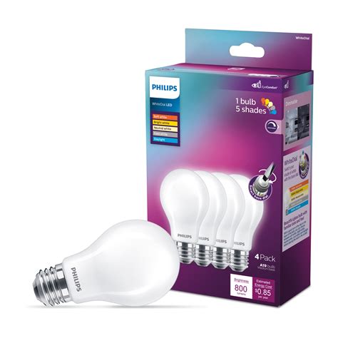 Snapklik.com : Philips LED White Dial Flicker-Free Frosted Dimmable A19 ...