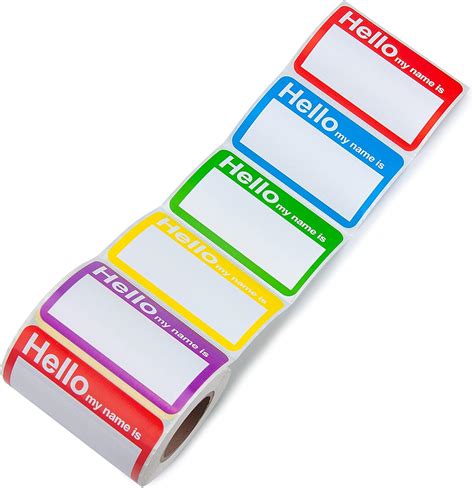 Buy L LIKED 400 Stickers - Colors Plain Name tag Labels with Perforated ...