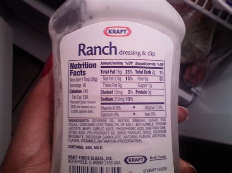light ranch dressing calories