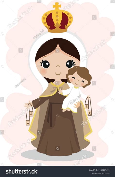 Ilustración de la virgen de carmen: vector de stock (libre de regalías ...
