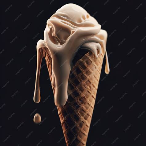 Premium AI Image | Melting ice cream in cone