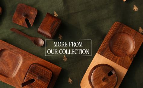 Buy ExclusiveLane 'Wood Fusions' Handcrafted Wooden Refreshment Jars ...