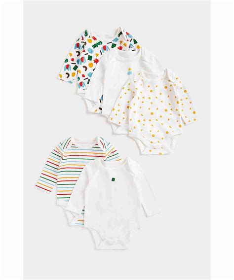 Mothercare Unisex 100% Cotton Printed Bodysuit - Pack of 5 - Multicolor