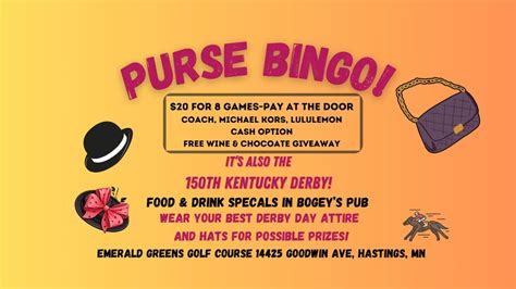 Purse Bingo and Derby Day, 14425 Goodwin Ave, 55033, Hastings, 4 May ...