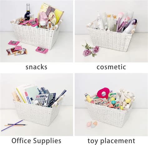 Buy YEARONAN 2PCS Wicker Storage Basket with Wooden Handle for ...