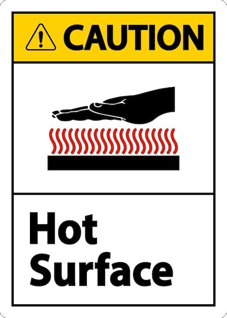 Caution hot surface symbol sign on white background | Premium Vector