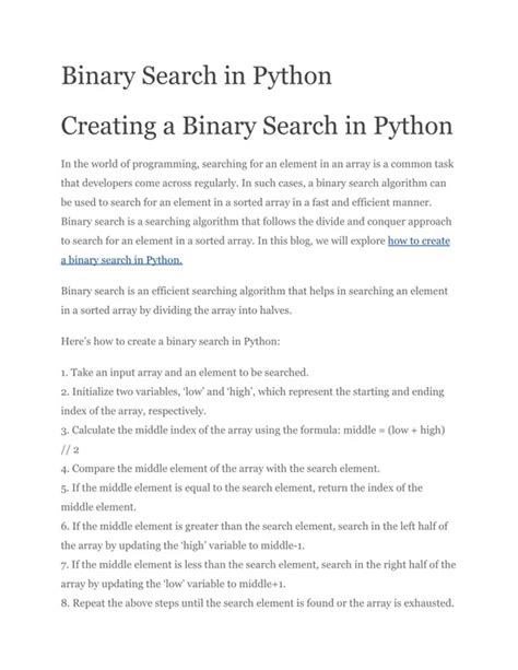 Image result for Binary Search Python Template