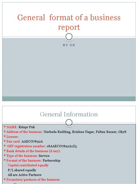 General Format of A Business: by GK | PDF