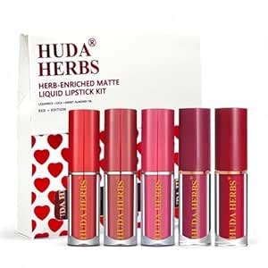 Buy HUDA HERBS Liquid Lipsticks for Women - Set of 5 Paraben & Silicon ...