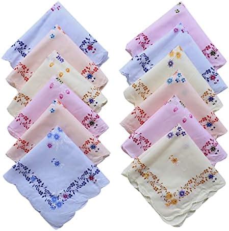 Kuber Industries Handkerchiefs|Leaf Print Cutwork Soft Cotton Hankies ...