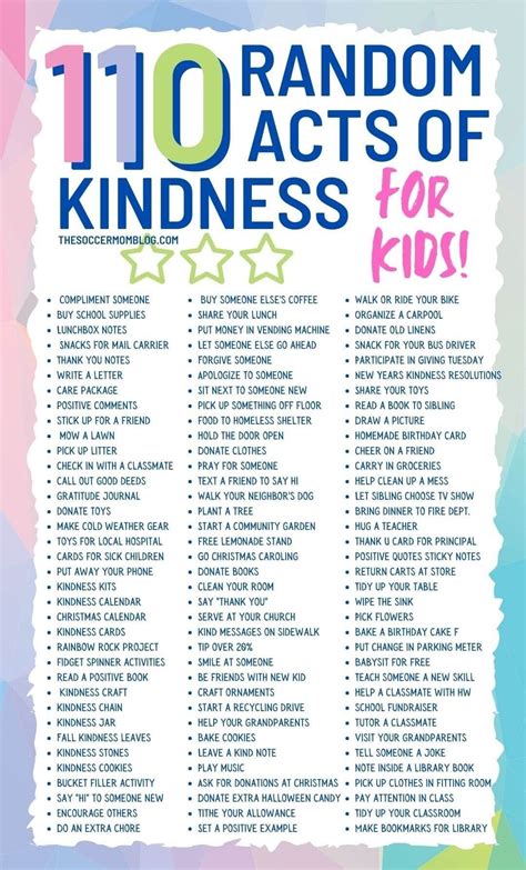 110 random acts of kindness for kids – Artofit