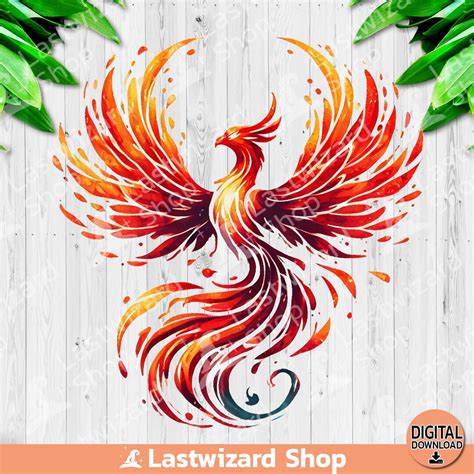 Phoenix With Fire PNG, Fire Bird Rising Sublimation Design, Watercolor ...