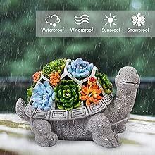Garden Art Resin Artifact Turtle(Big Size 26 CM) with 7 Led and Solar ...
