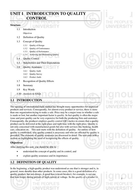 Unit-1 - Introduction to UNIT 1 INTRODUCTION TO QUALITY Quality Control ...