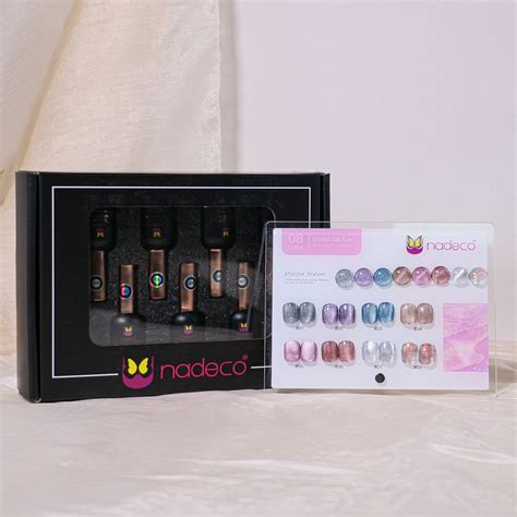 Nadeco UV Gel Polish Kit Set Of 8, 15ml each, Crystal Cat Eye Palette ...