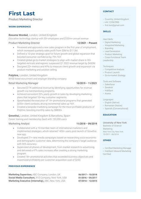 Product Marketing Director Resume Examples for 2026 | Resume Worded