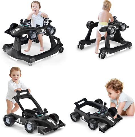 GYMAX Baby Walker, 4 in 1 Foldable Toddler Push Along Walker with ...