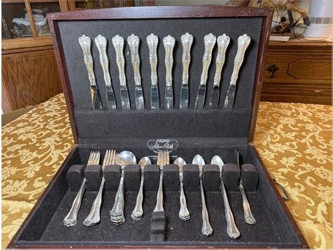 55 Piece Set, National Double Tested Silverplate, Queen Elizabeth ...