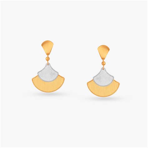 Layered Dual Tone Drop Earrings