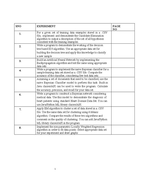 ML mann - SNO EXPERIMENT PAGE NO For a given set of training data ...
