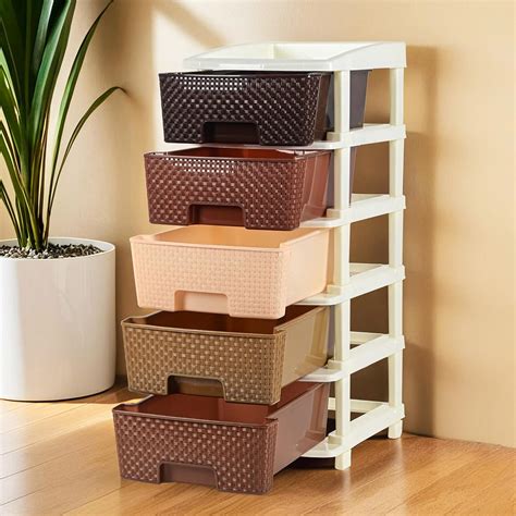 Kuber Industries 5-Layer Plastic Modular Storage Drawer for Home ...