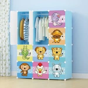 COROID 12-Door 8-Shelf Plastic almari Collapsible PC Collapsible ...