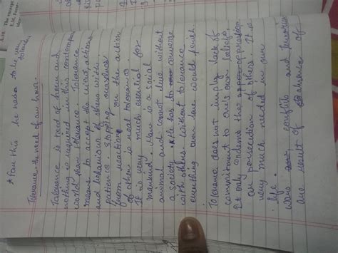 tolerance need of the hour essays easy class 8 - Brainly.in