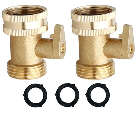 Buy Heavy Duty Brass Garden Hose Shut Off Valve [2 Pack] | Garden Hose ...