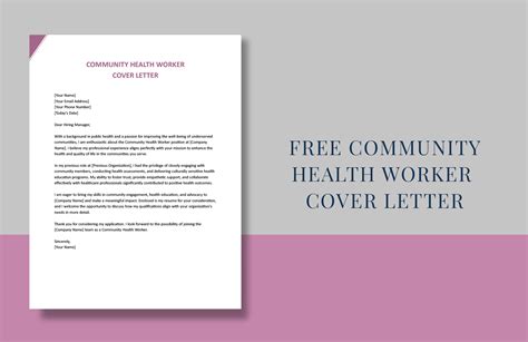 Community Health Worker Cover Letter in Word, Google Docs - Download ...