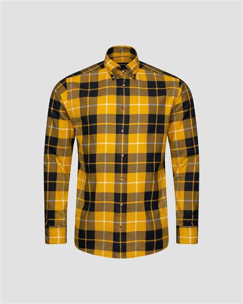 Yellow Checked Flannel Shirt - Eton