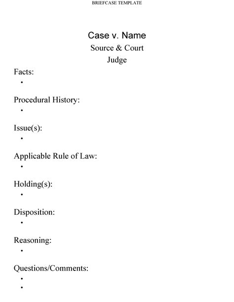 40 Case Brief Examples & Templates ᐅ TemplateLab