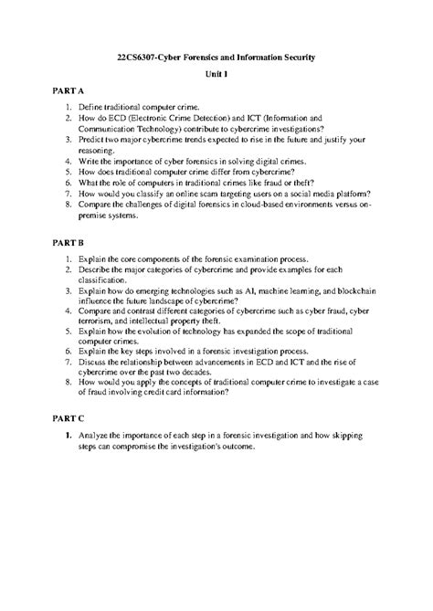 CIA 1 Imp Que - Forensics in Cybercrime Investigations and Evidence ...