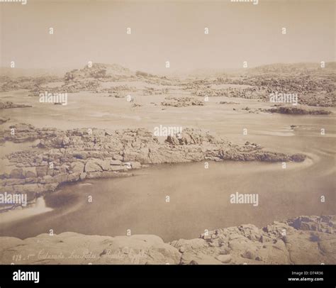 This photograph depicts the first cataract of the Nile at the High Dam ...