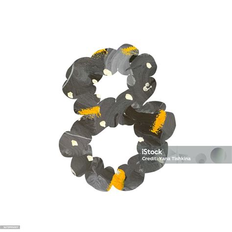 Number Eight Cut Out Hand Drawn Watercolor Stock Illustration ...