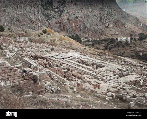 Delphi (archaeological site), Greece Sanctuary of Apollo. A view of the ...