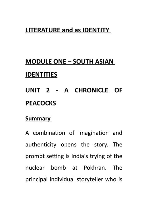 Literature and as Identity - Module 2 - UNIT 1 - Summaries - LITERATURE ...