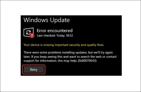 Image result for Windows Error Code 0X80070643