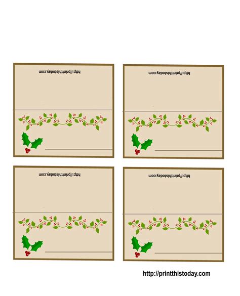 Printable Christmas Name Cards