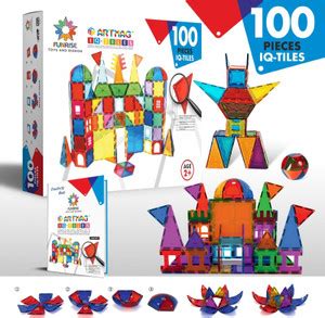 Funrise Magnetic Tiles Combo Set of 100 psc - Magnetic Tiles Combo Set ...