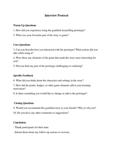 Image result for Example of Interview Protocol for Research