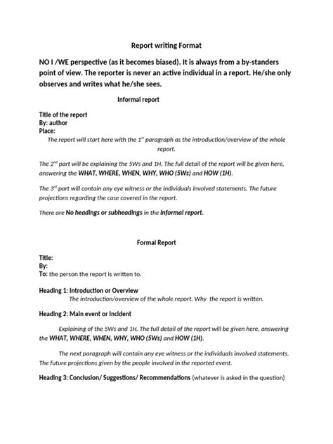 Image result for Format for Report Writing