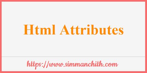 HTML Attributes and Values 的图像结果