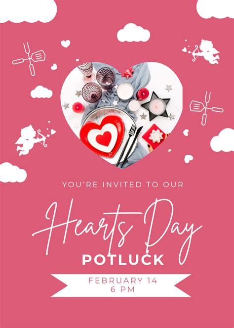 Valentine Potluck Invitation Valentine's Day Invitation Templates