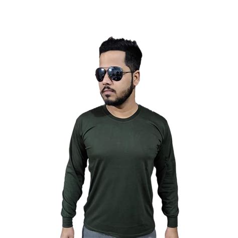 Buy Indian Army/Military Green T-Shirt Men Embroidered Round Neck Green ...