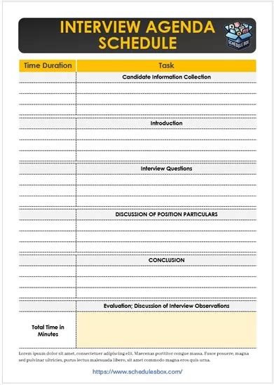 Sample Interview Schedule 的图像结果
