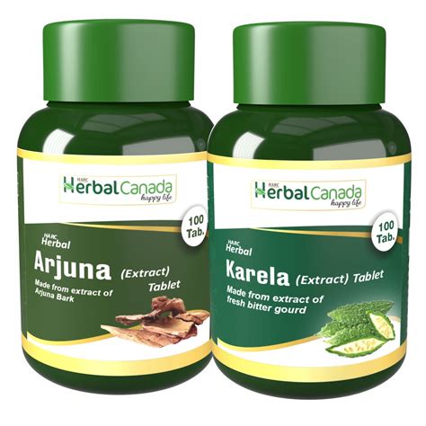 Buy Harc Herbal Canada Arjuna (100 Tablets) + Karela (100 Tablets ...