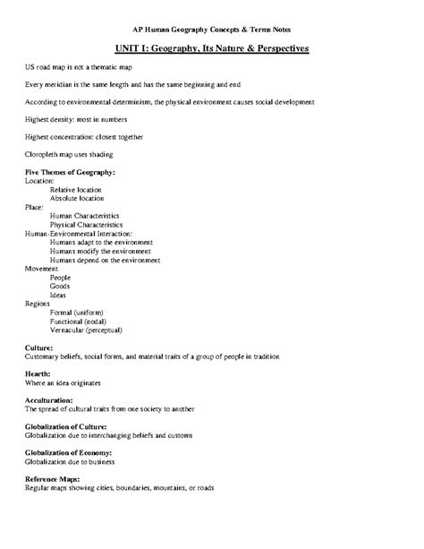Aphg final exam study guide - AP Human Geography Concepts & Terms Notes ...