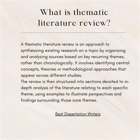 Writing a Thematic Literature Review | 6-Steps with Examples