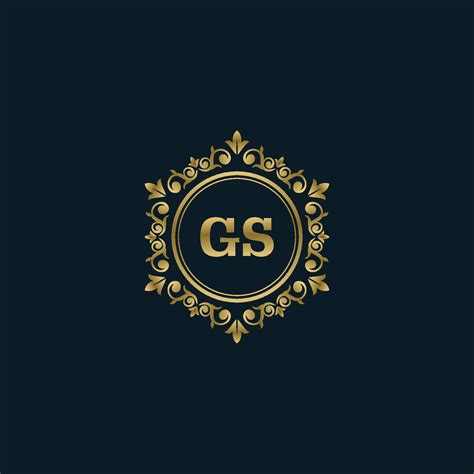 logotipo de letra gs con plantilla de oro de lujo. plantilla de vector ...