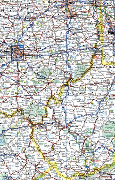 Map I-77 interstate highway via South Carolina, North Carolina ...